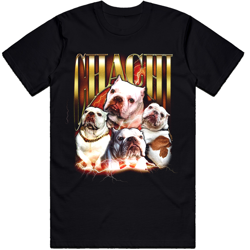 A classic black cotton tee with custom Chachi artwork on the front, from Bunnie XO.