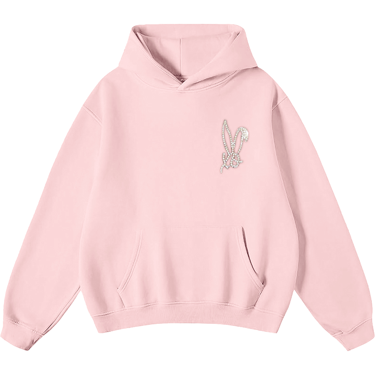 Official Bunnie Xo Store - Bedazzled XO Logo Light Pink Hoodie