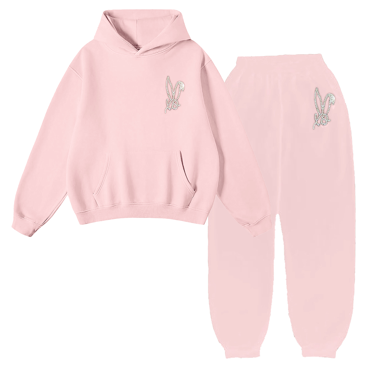 Official Bunnie Xo Store - Xo Logo Light Pink Hoodie Sweatsuit Set