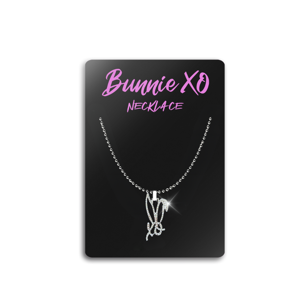 A rhinestone logo necklace from Bunnie XO