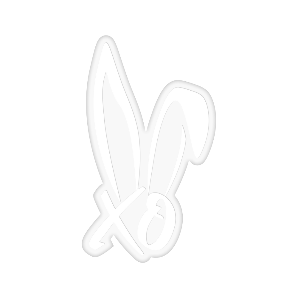 White Bunnie XO Logo Sticker