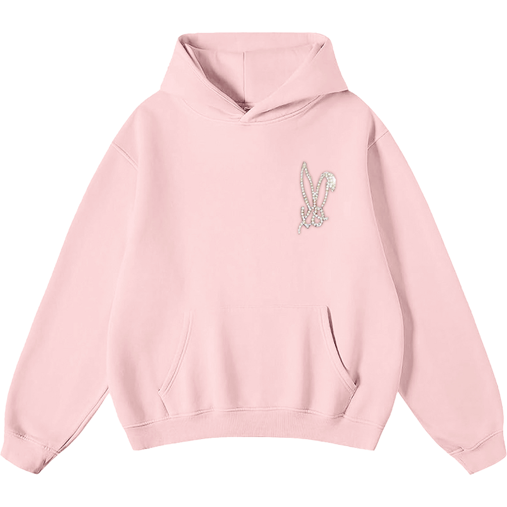 Official Bunnie Xo Store - Bedazzled XO Logo Light Pink Hoodie