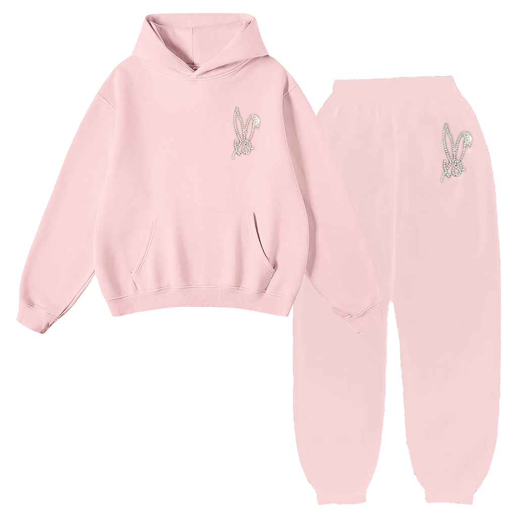 Official Bunnie Xo Store - Xo Logo Light Pink Hoodie Sweatsuit Set