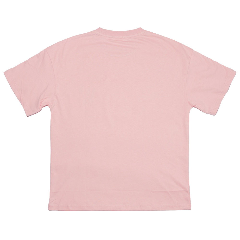 A classic pink cotton tee with bedazzled Bunnie Xo logo in rhinestones on the front. 