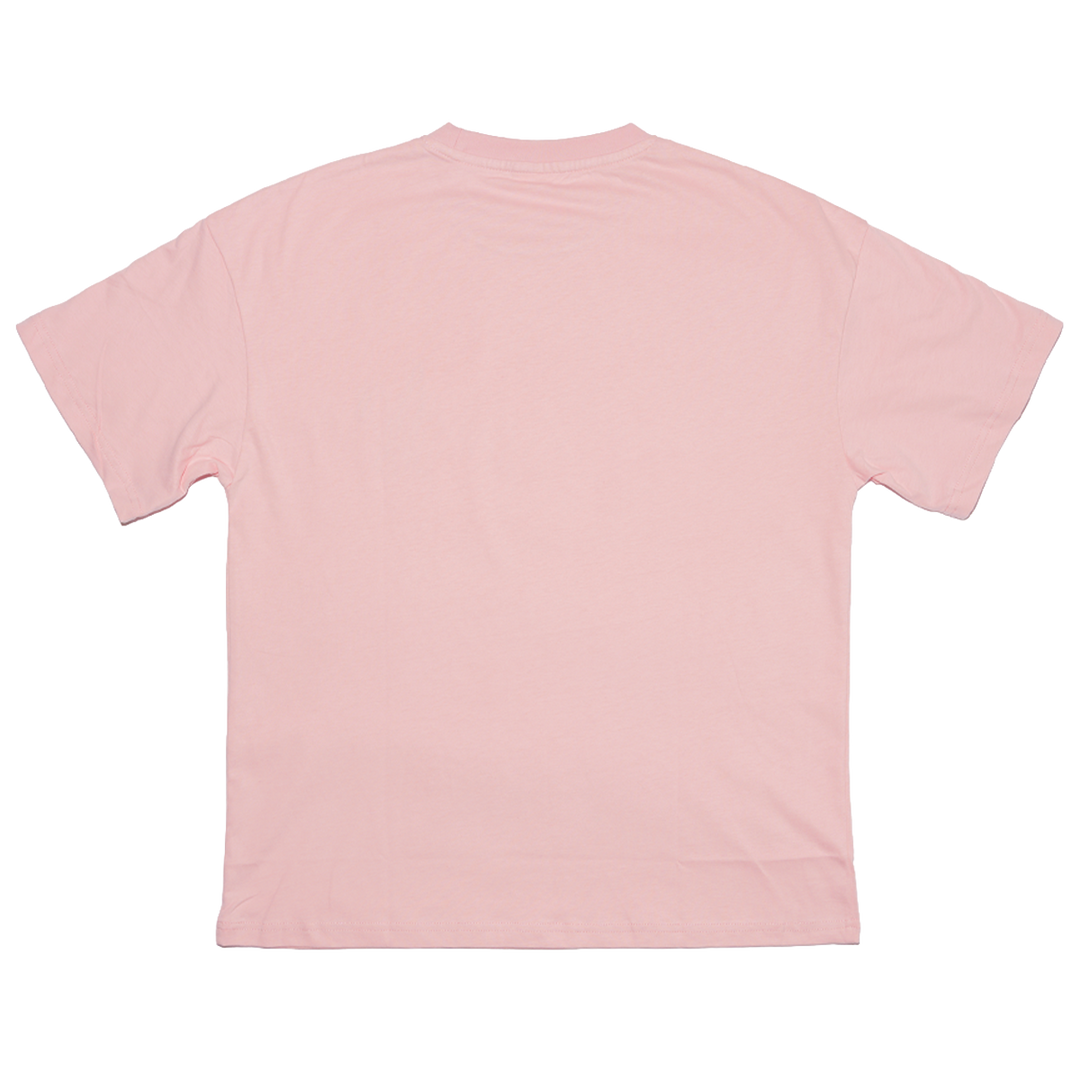 A classic pink cotton tee with bedazzled Bunnie Xo logo in rhinestones on the front. 