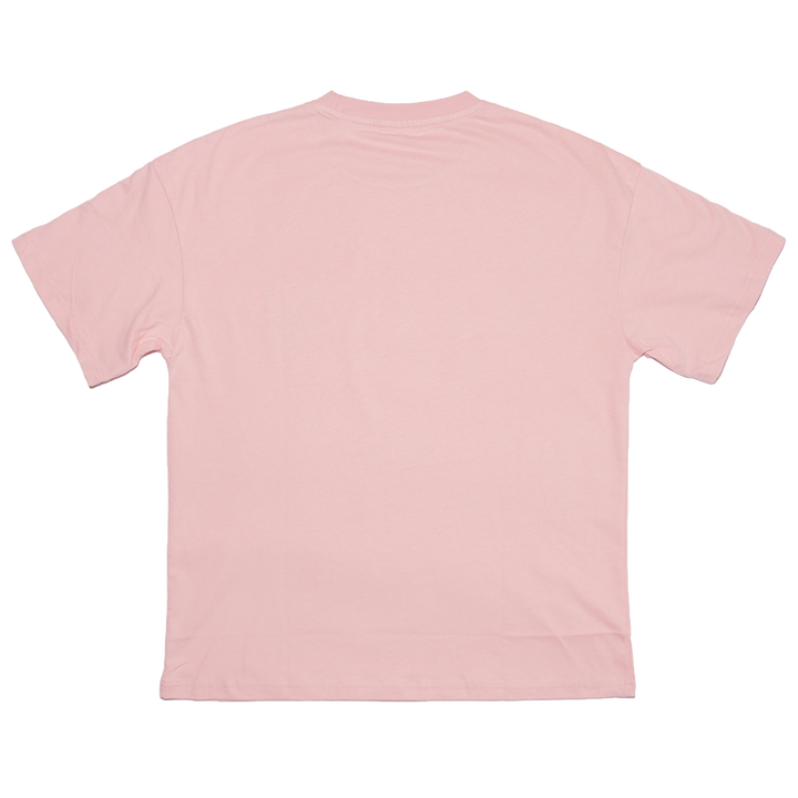 A classic pink cotton tee with bedazzled Bunnie Xo logo in rhinestones on the front. 